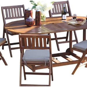 طاولة قابله للطى ب 6 كراسى