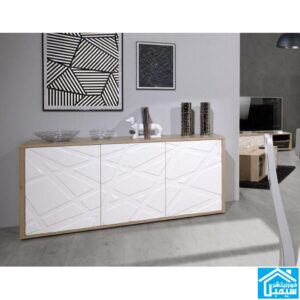 بوفيه مودرن -بيج و أبيض