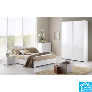 غرفة نوم مودرن بخامات عالية-ابيض